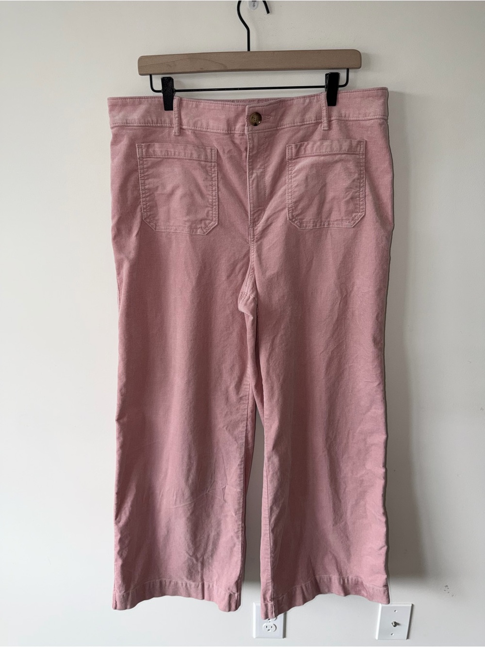 LOFT The Palmer Wide Leg Corduroy Pants in Dusty Pink Cotton Modal